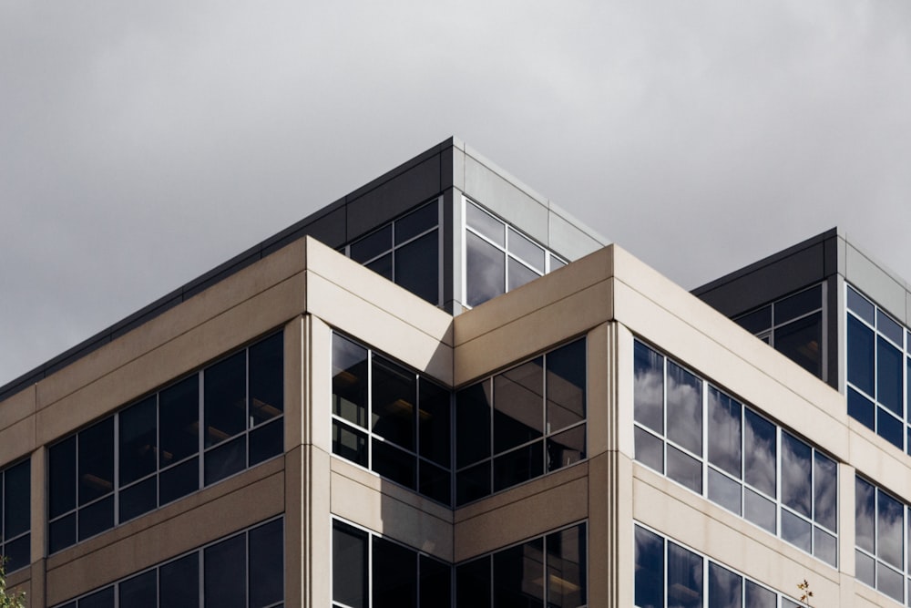 White commercial building facade